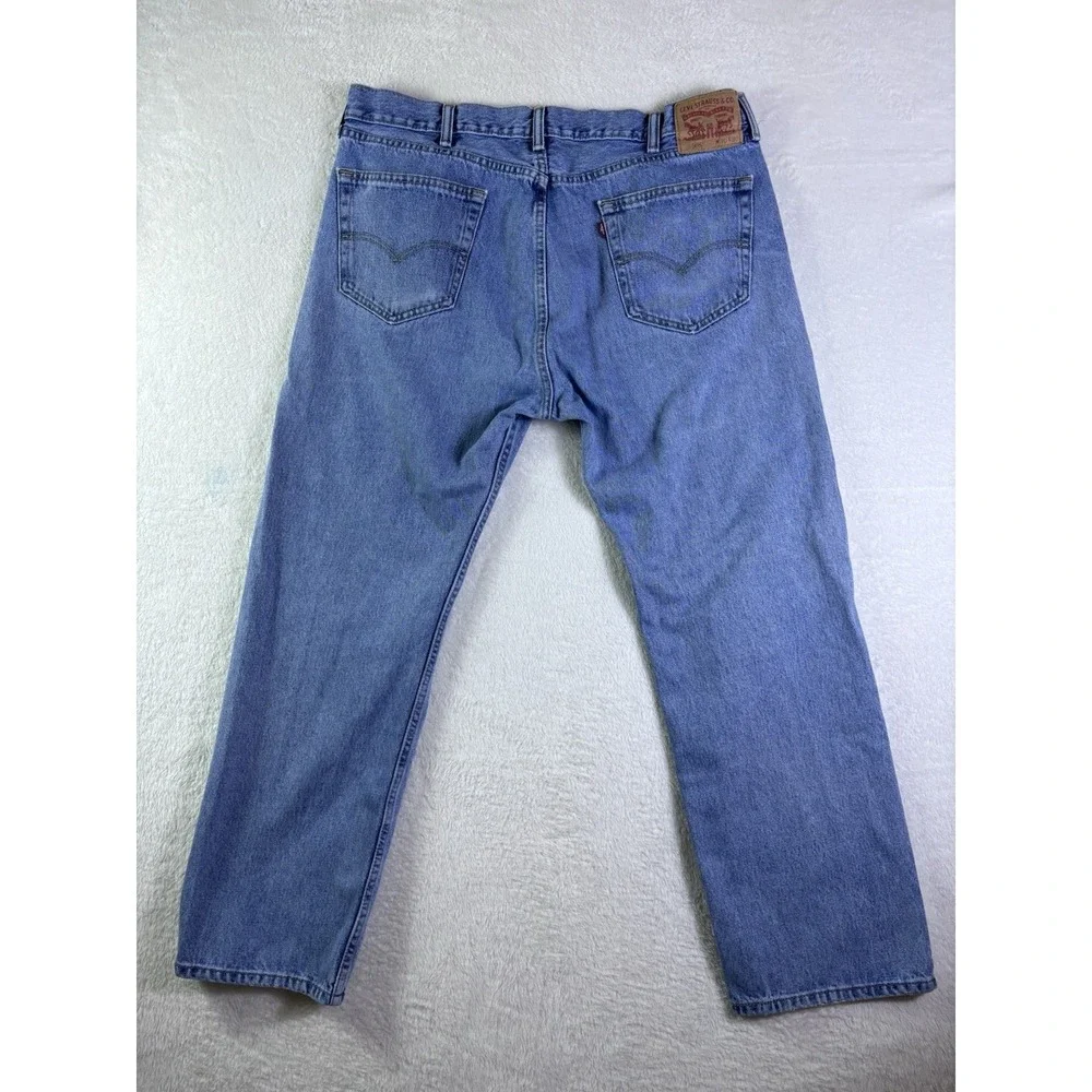 Levi's 505 Jeans Mens 40x30 Blue Denim Medium Wash Straight Leg Regular Fit